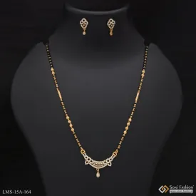 1 Gram Gold Forming Hand-crafted Design Mangalsutra Set For Women - Style A164