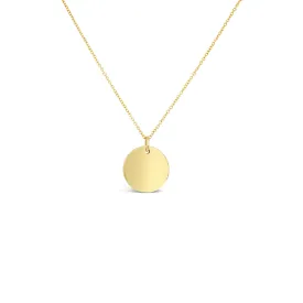 10K Gold Personalized Disc Charm Necklace