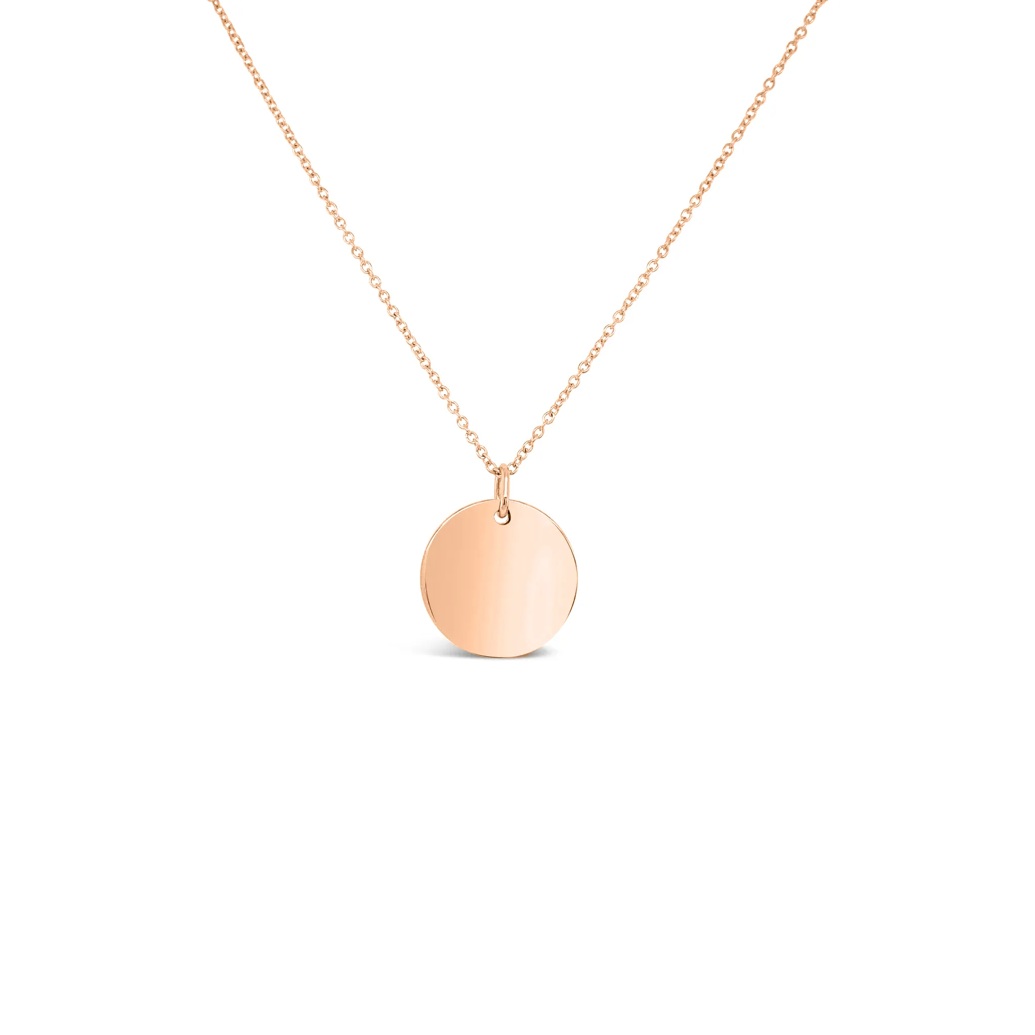 10K Gold Personalized Disc Charm Necklace