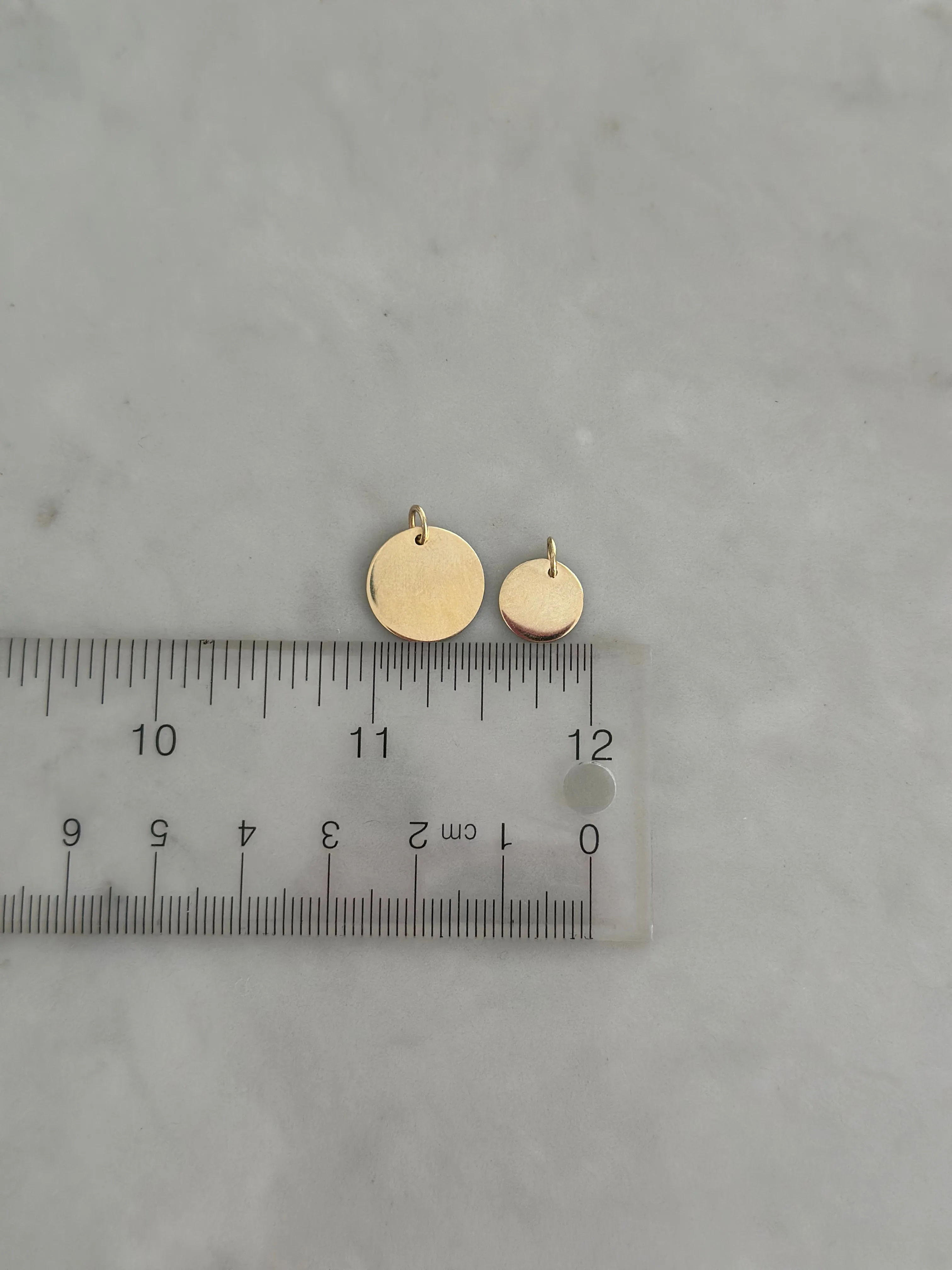 10K Gold Personalized Disc Charm Necklace