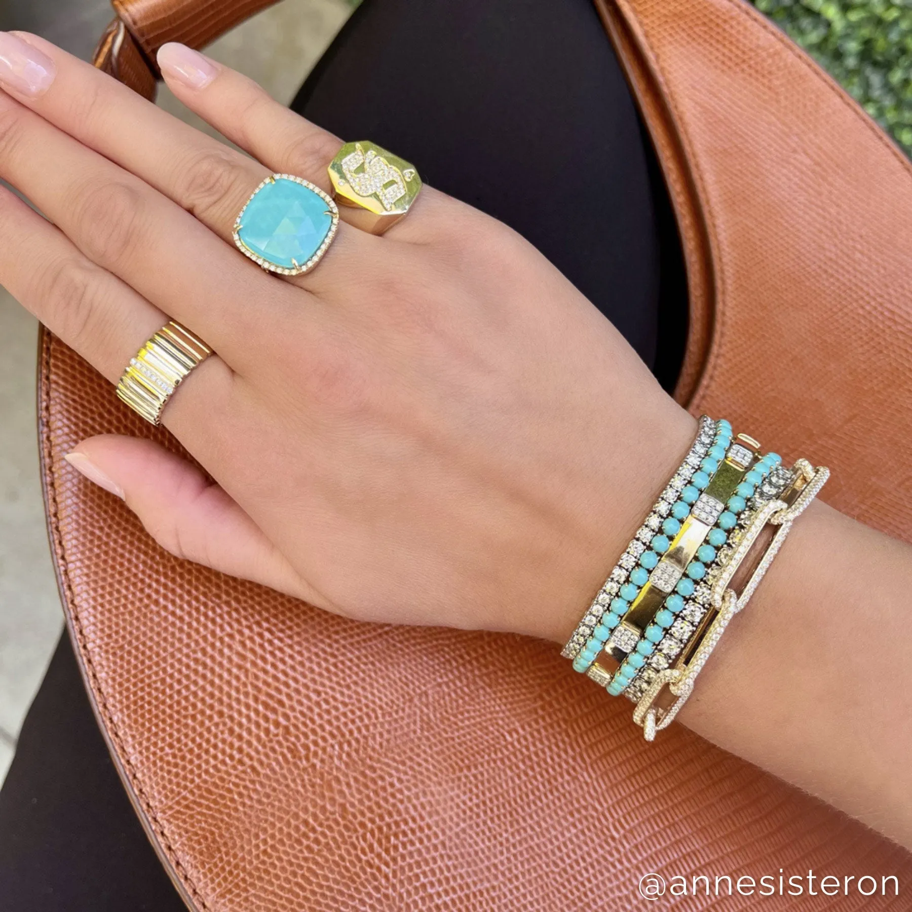 Elegant 14KT White Gold Cushion Cut Diamond and Turquoise Doublet Cocktail Ring