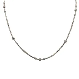 16.5" Georgian Cut Steel Necklace, with 9ct Gold Bolt-Ring