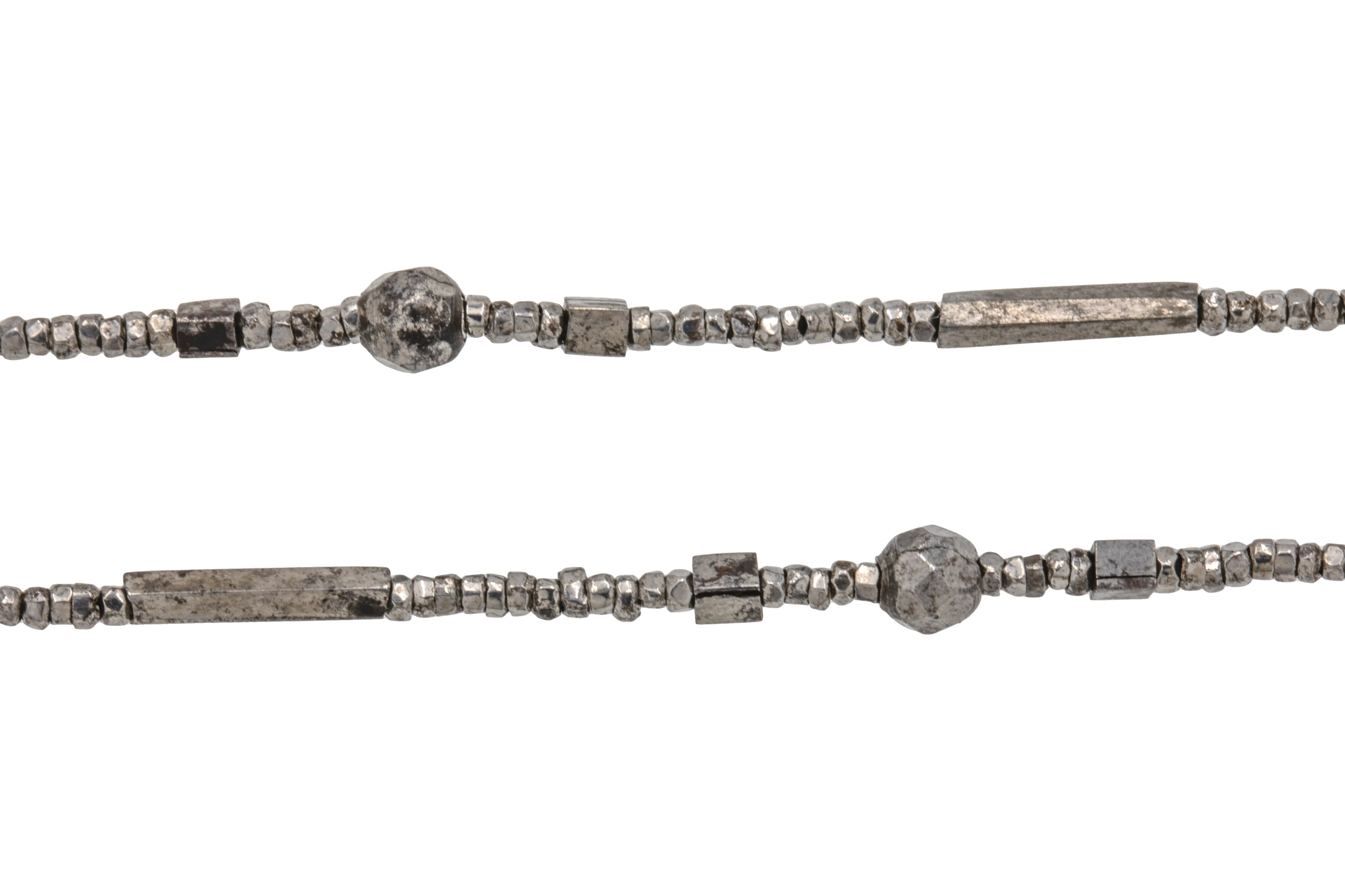 16.5" Georgian Cut Steel Necklace, with 9ct Gold Bolt-Ring