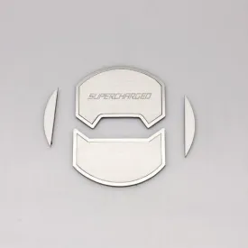 2010-2015 Camaro - Round A/C Vent Covers Etched SUPERCHARGED 8Pc | Brushed Stainless Steel