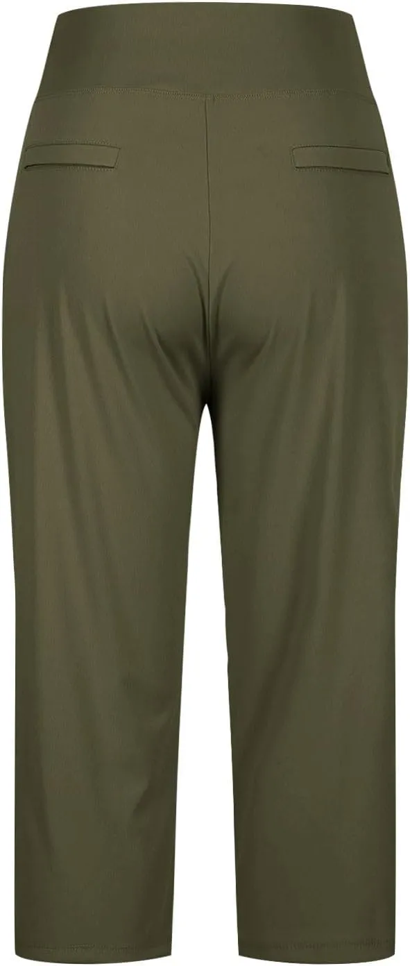 2025 Capri Pants for Women Petite Length High Waist Tummy Control Cropped Pants Dressy Trousers with Pockets