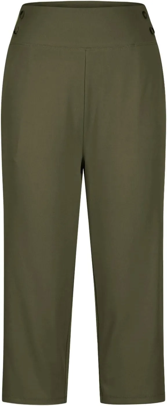 2025 Capri Pants for Women Petite Length High Waist Tummy Control Cropped Pants Dressy Trousers with Pockets