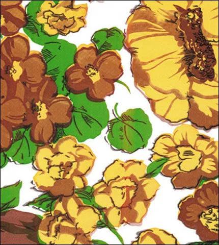 55 x84 Reversible Garden Yellow Oilcloth Tablecloth
