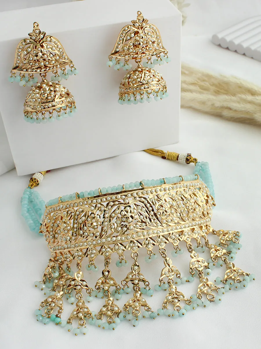 Aamna Jadau Choker Necklace Set