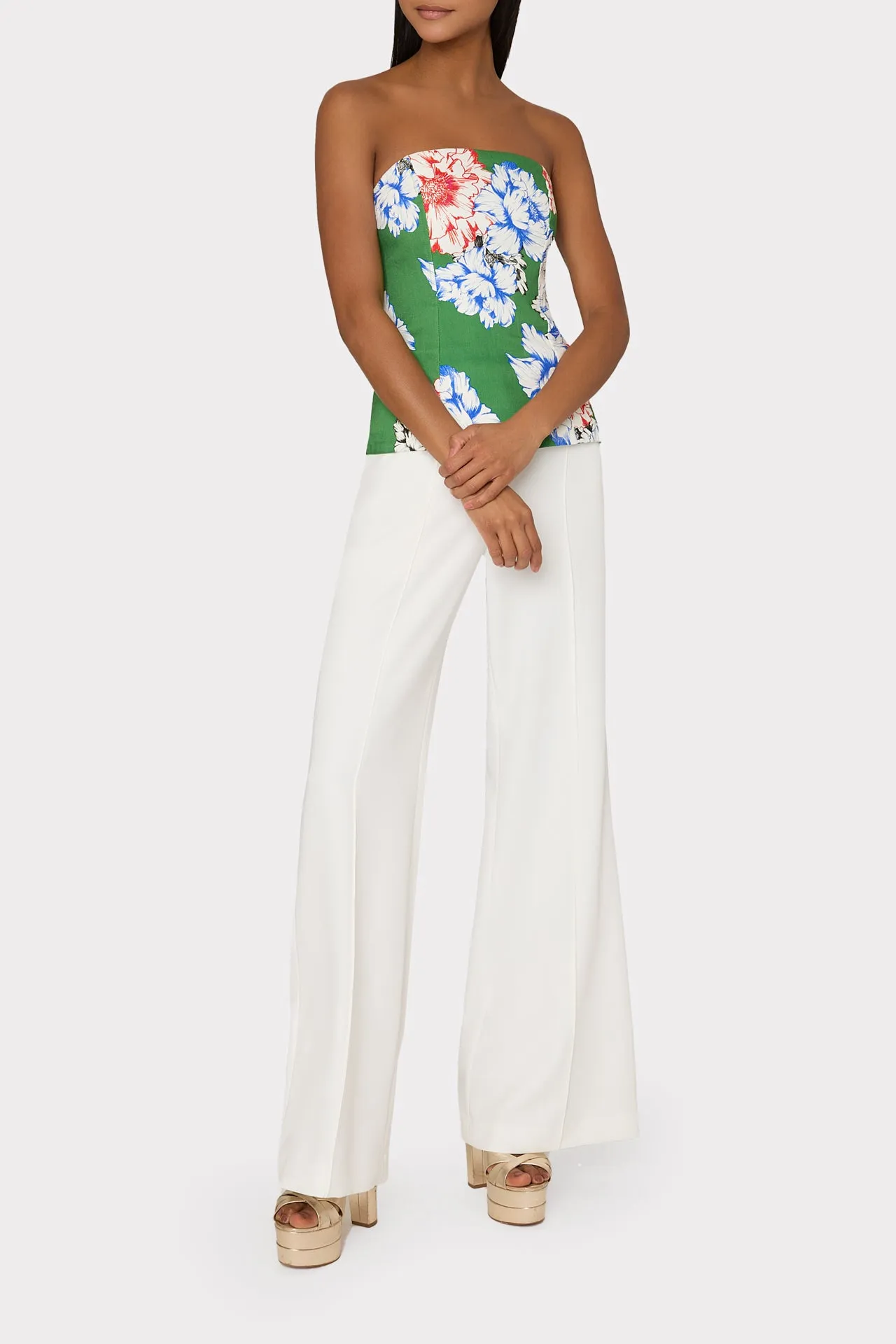 Aiden Petals In Bloom Strapless Top