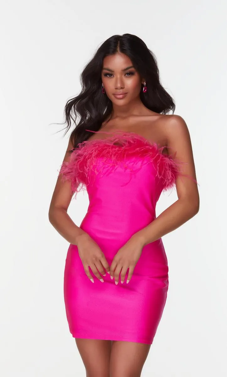 Alyce Paris Feather Homecoming Dress 4524