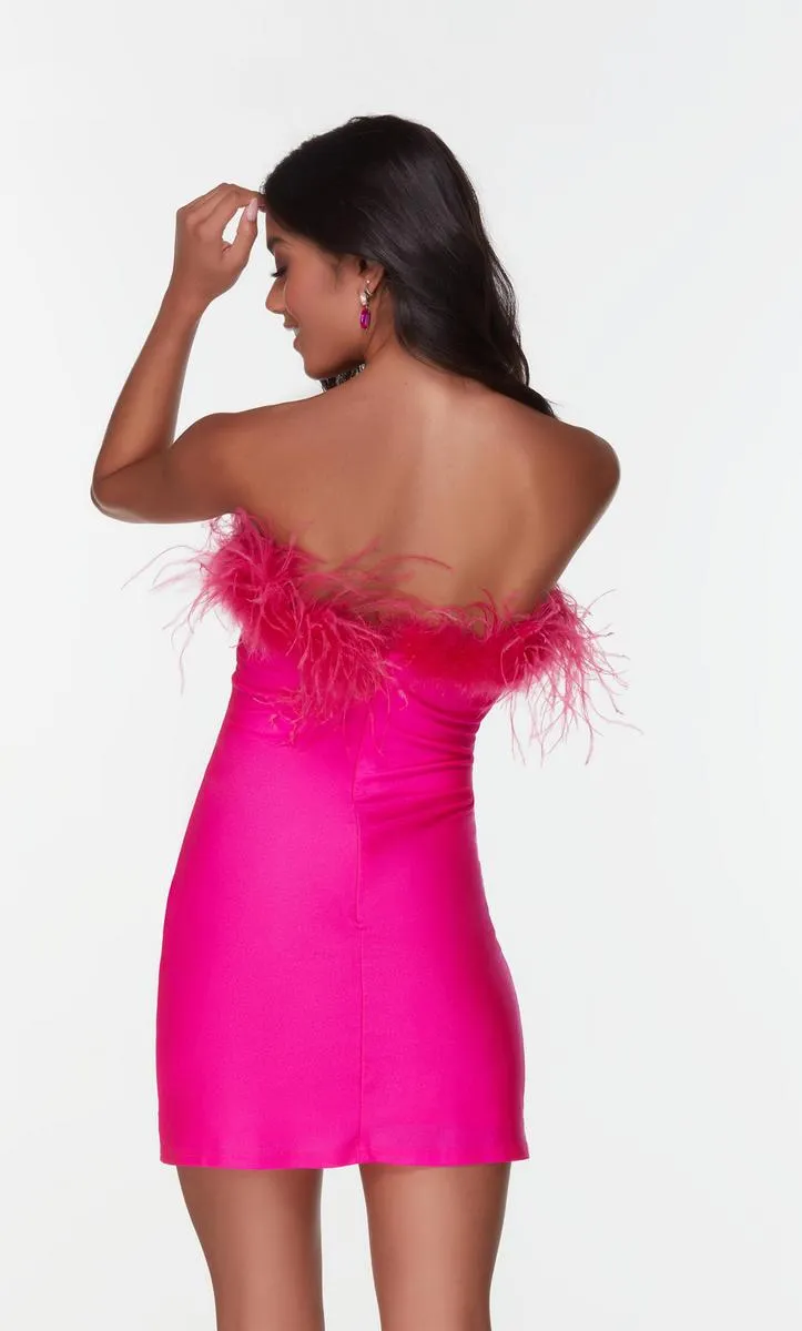 Alyce Paris Feather Homecoming Dress 4524