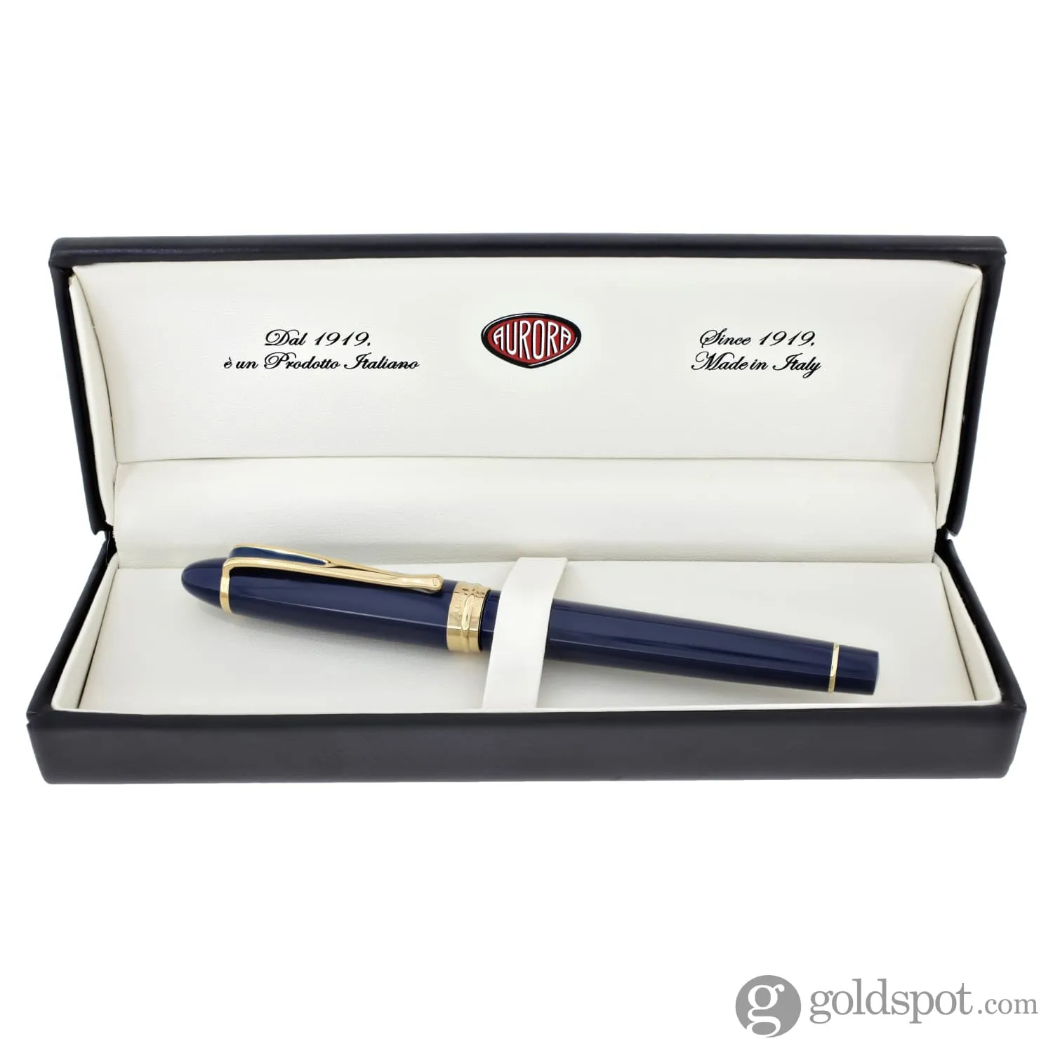 Aurora Ipsilon Deluxe Fountain Pen in Blue with Gold Trim - 14K Gold