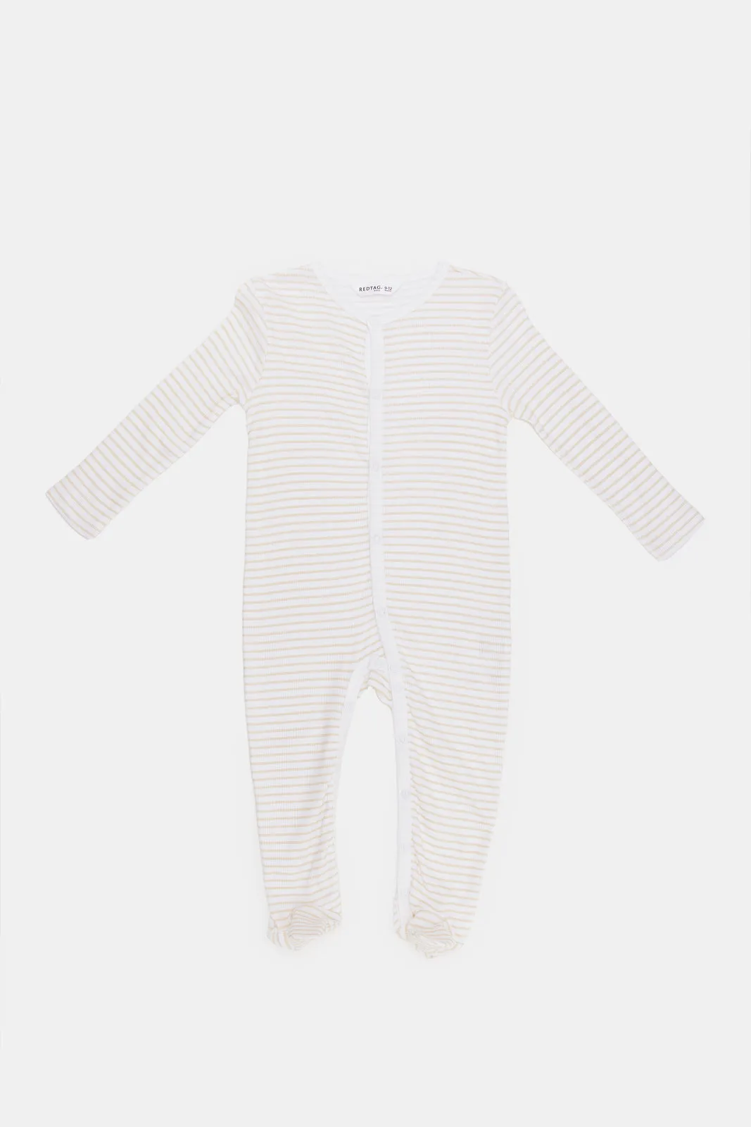 Babies White Striped Sleepsuit