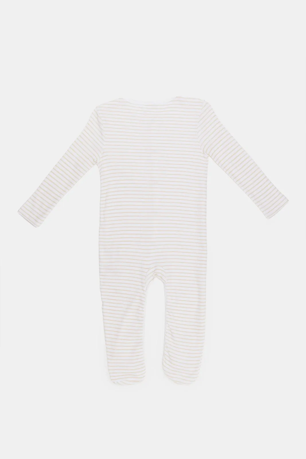 Babies White Striped Sleepsuit
