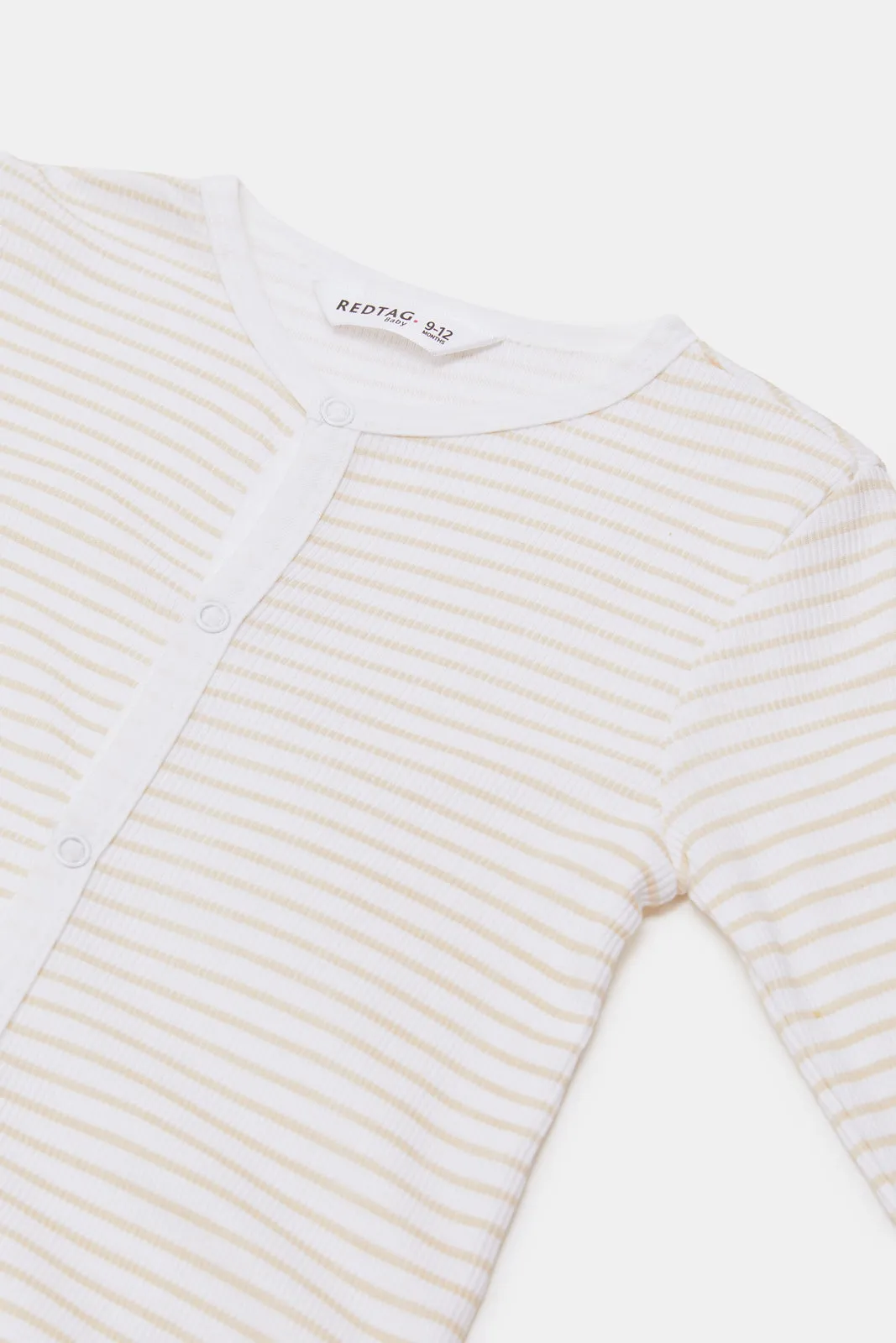 Babies White Striped Sleepsuit