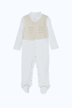 Baby Boy White Waistcoat Sleepsuit Boy