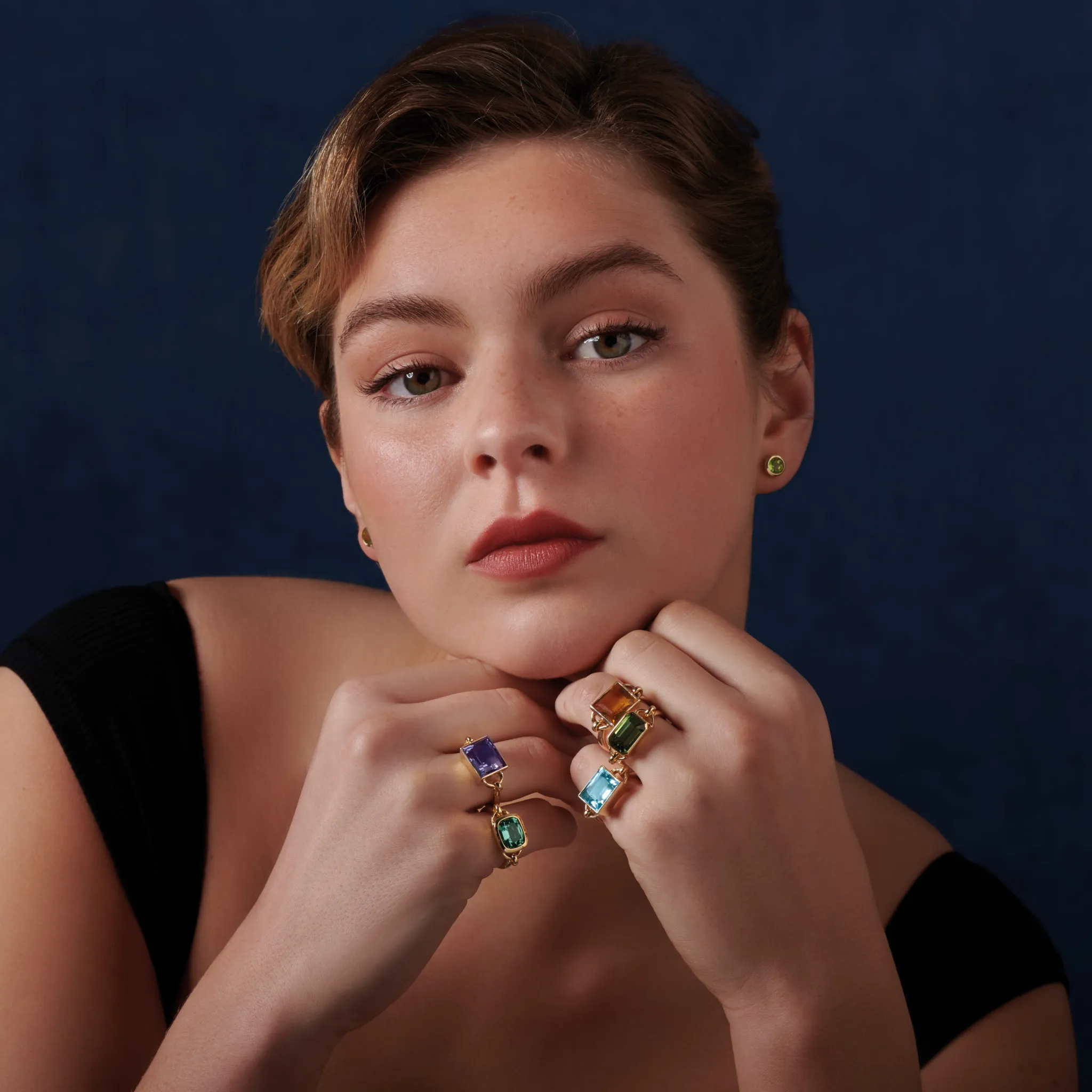 Baguette Ring 18ct Yellow Gold - Indicolite Green Tourmaline
