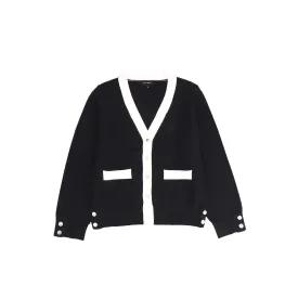 Bamboo Black Contrast Trim Cardigan