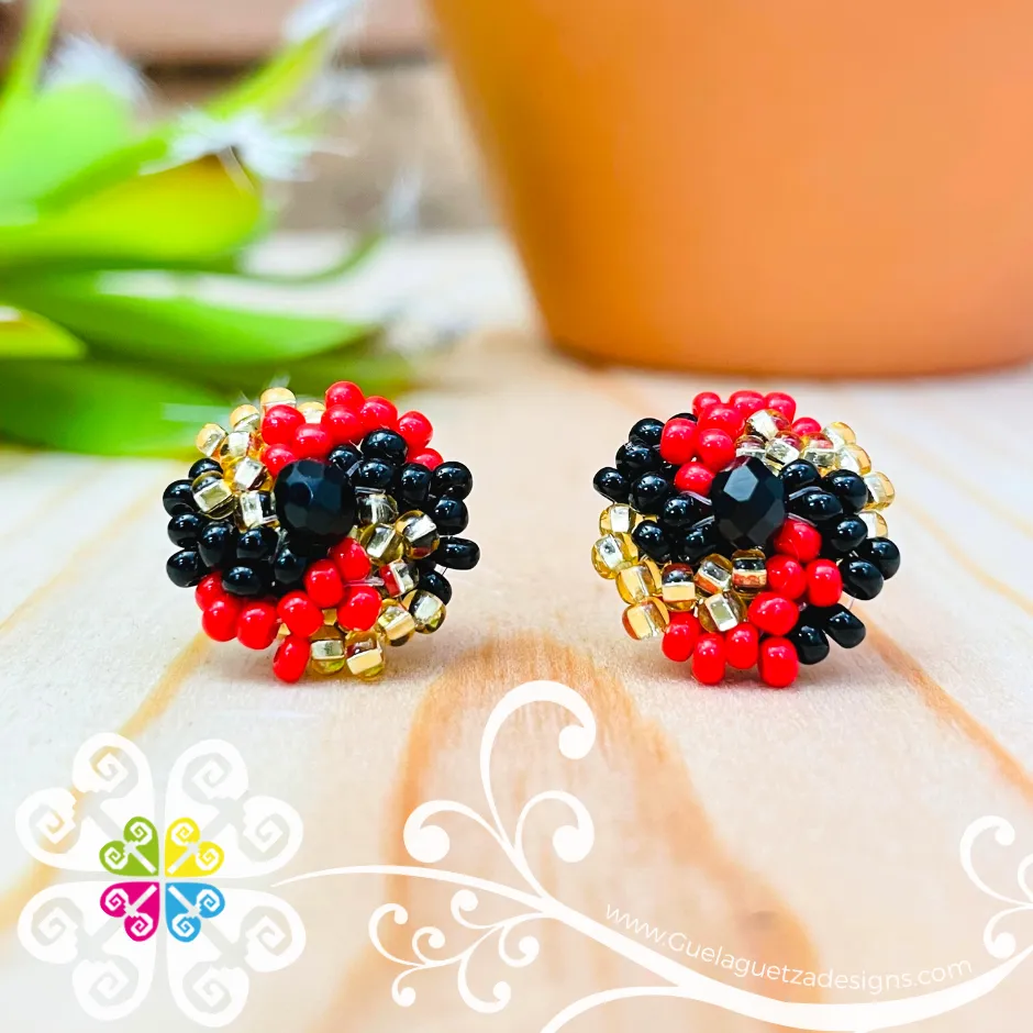 Beaded Flower Studs