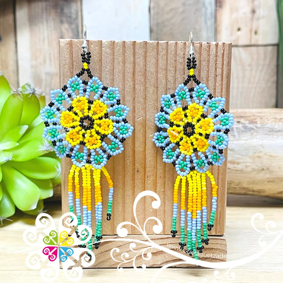 Beaded Wild Flower Earrings