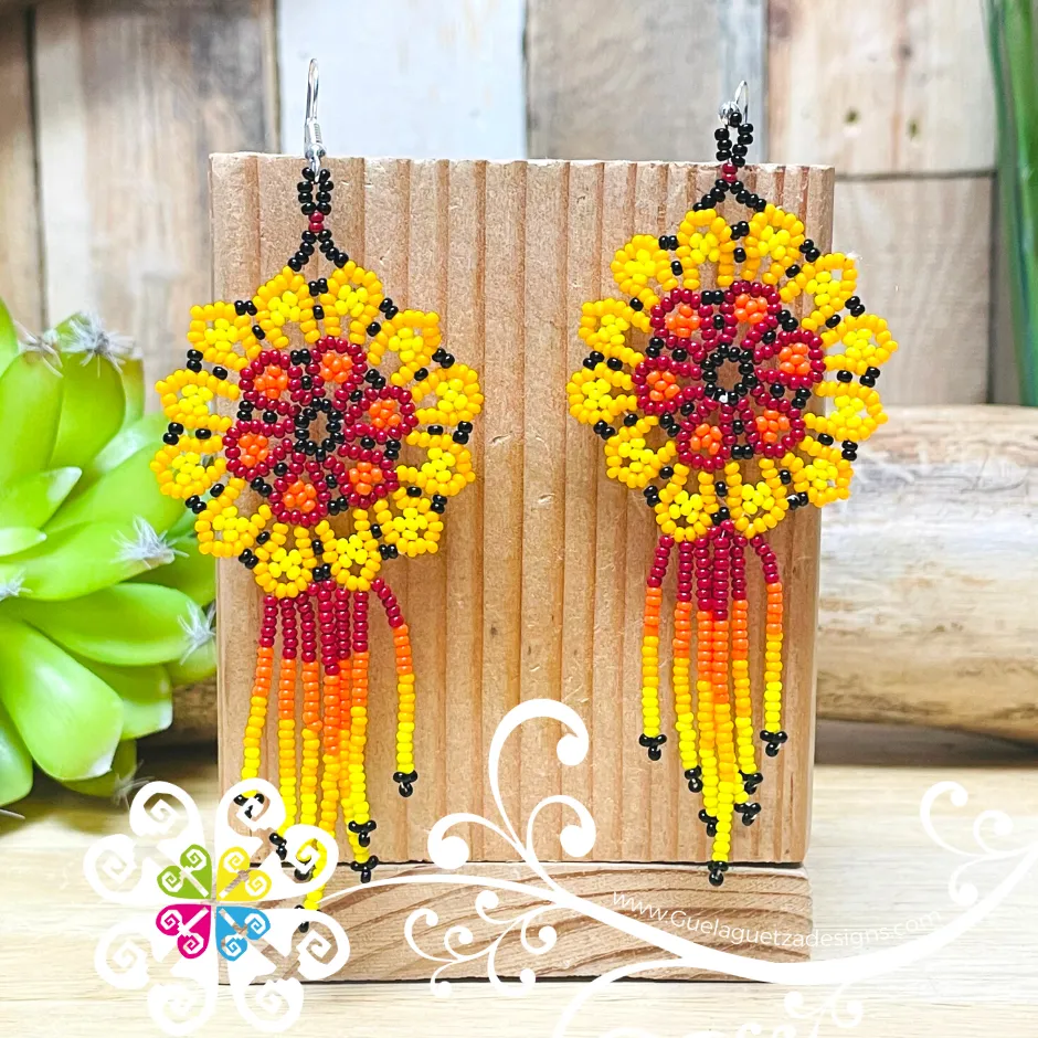 Beaded Wild Flower Earrings