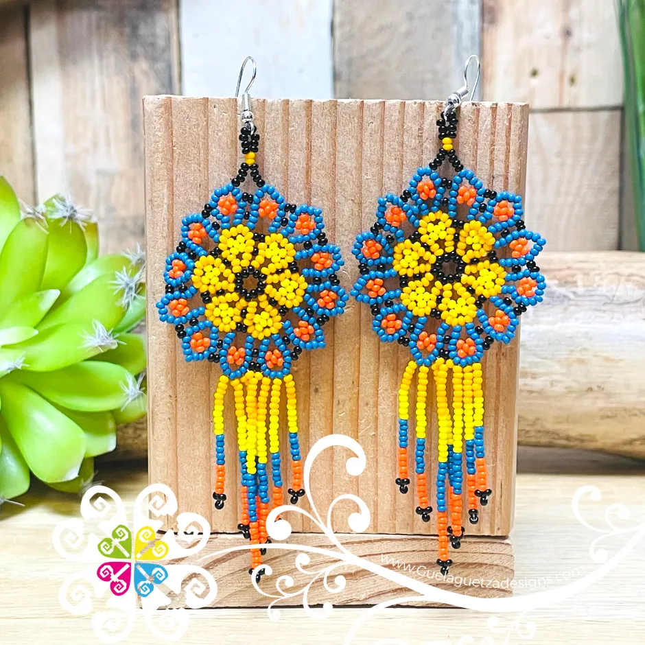 Beaded Wild Flower Earrings