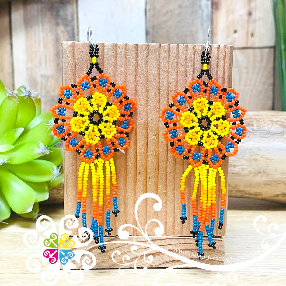 Beaded Wild Flower Earrings