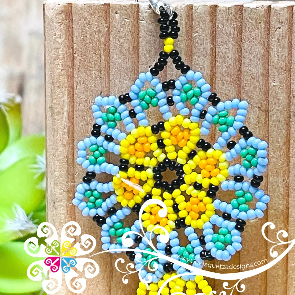 Beaded Wild Flower Earrings
