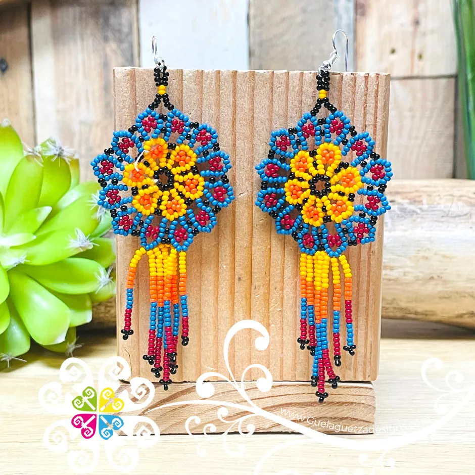 Beaded Wild Flower Earrings