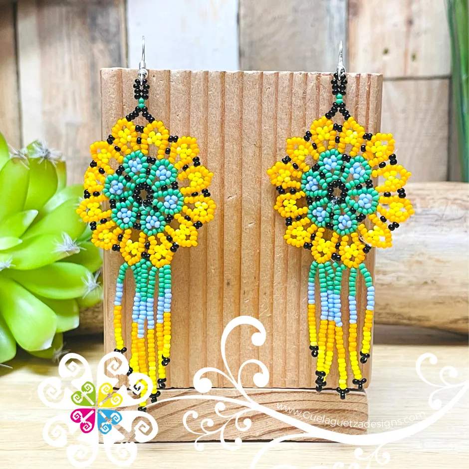 Beaded Wild Flower Earrings