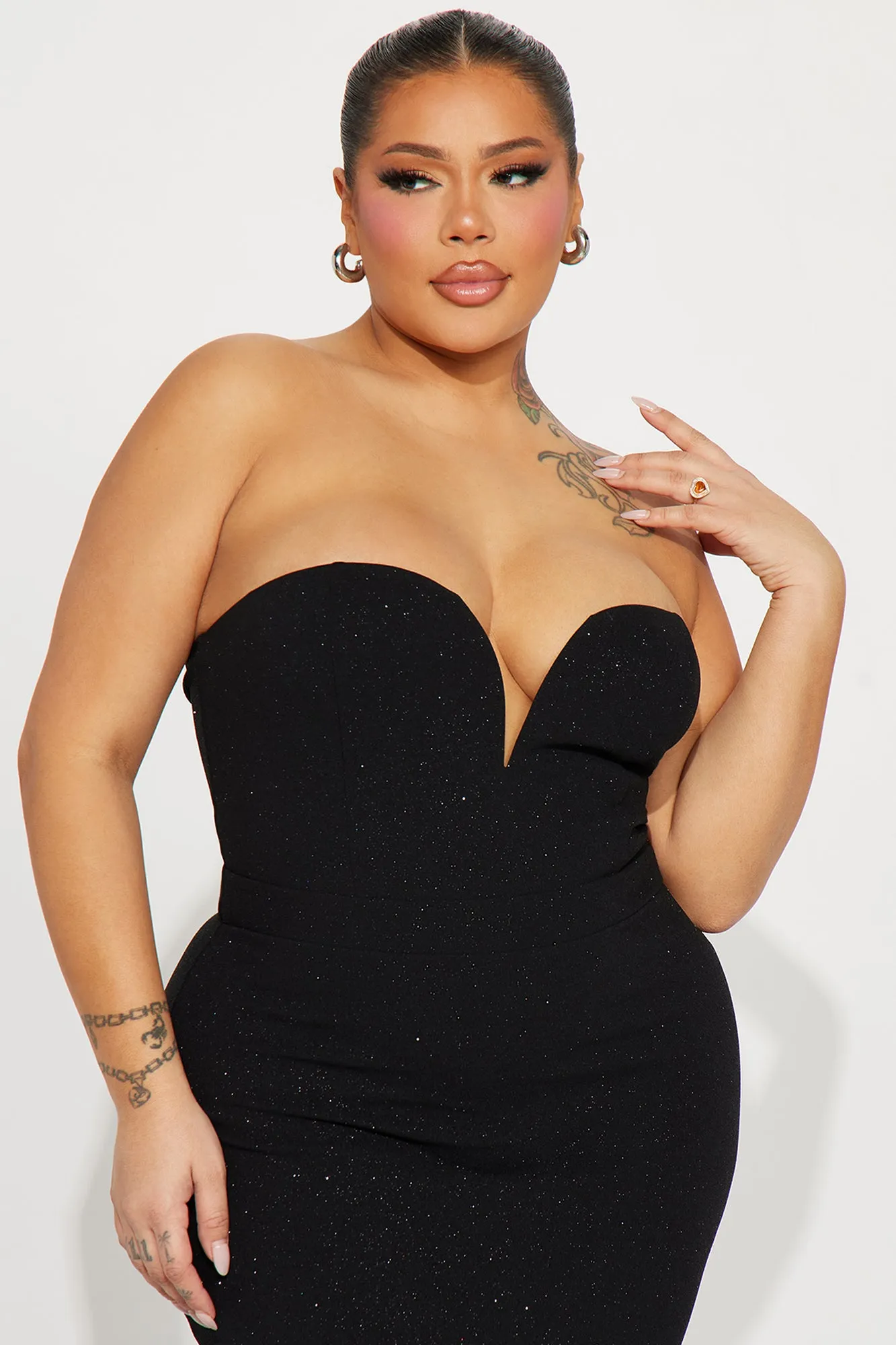 Bella Glitter Gown - Black