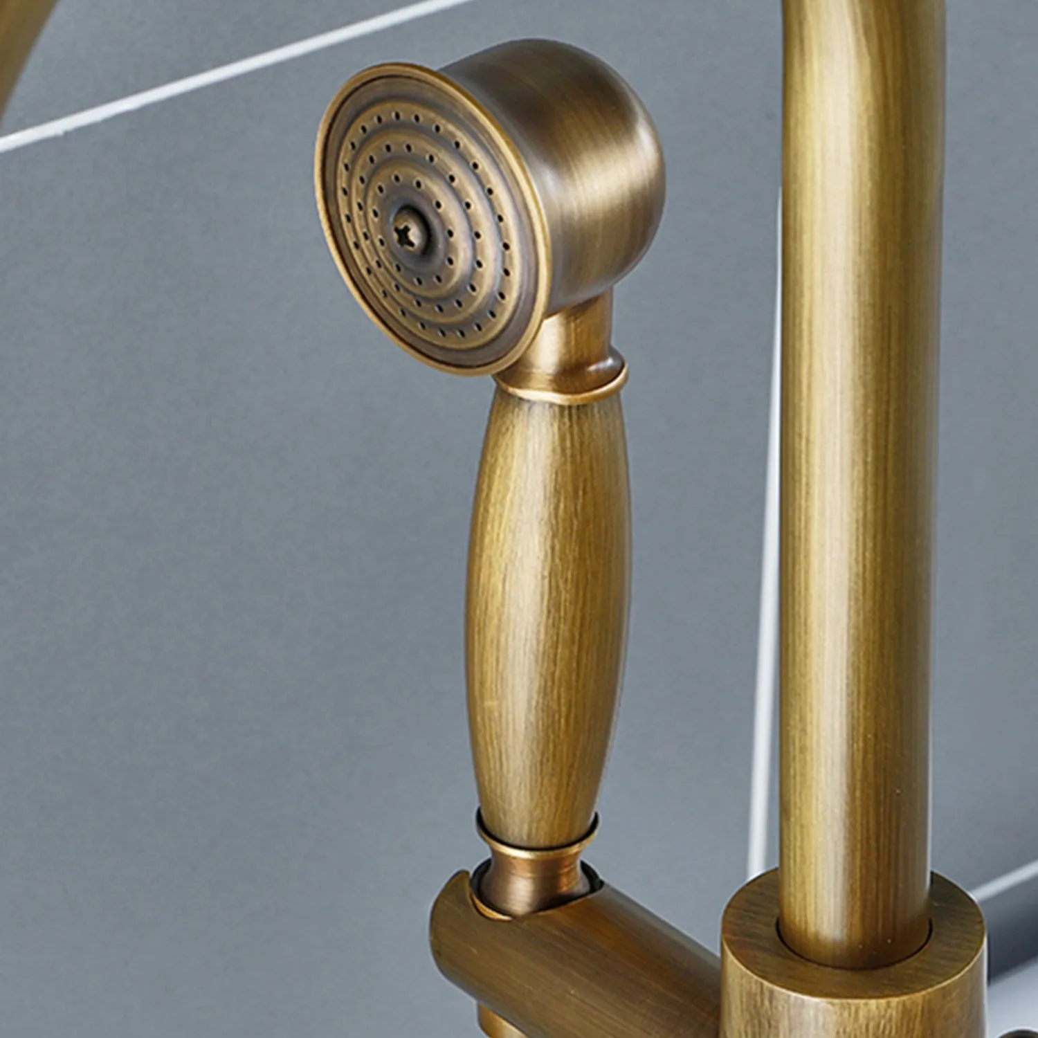 Black & Bronze Floor Standing Bathtub Tap