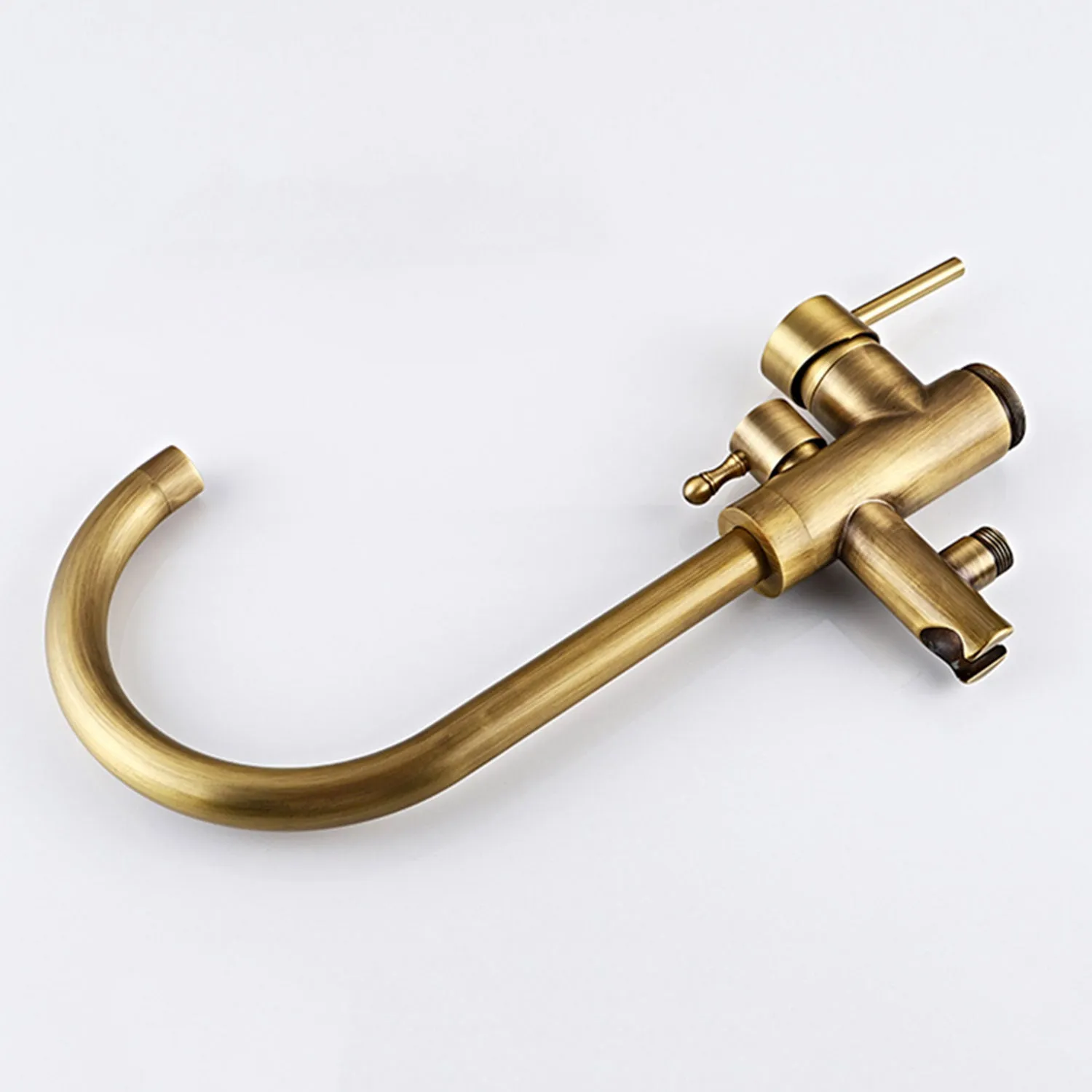 Black & Bronze Floor Standing Bathtub Tap