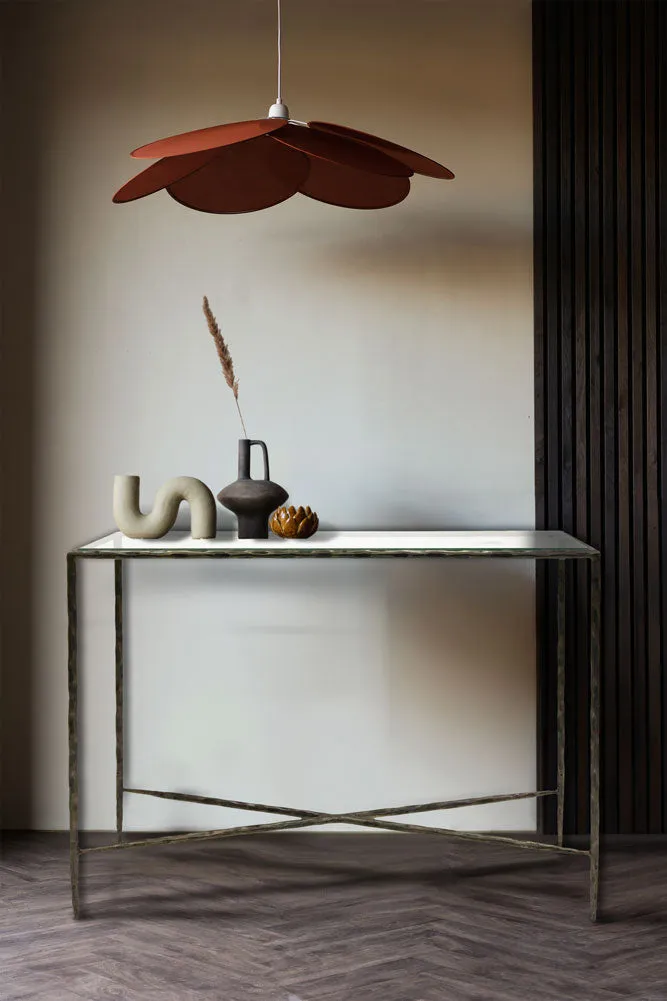 Black Console With Smoked Glass Top
