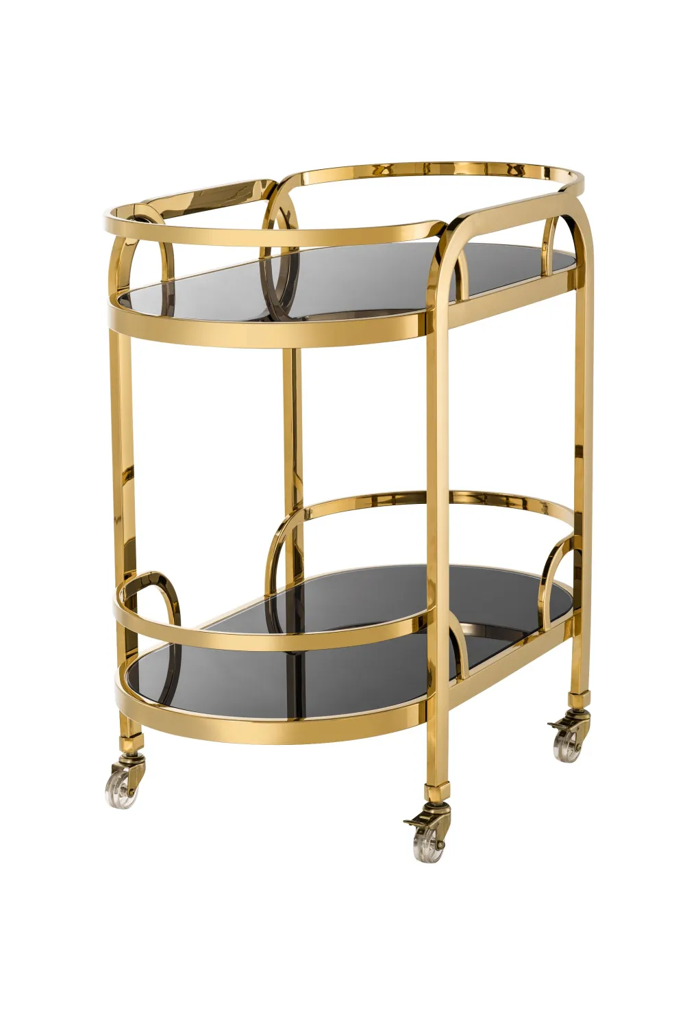 Black Glass Gold Bar Cart | Eichholtz Oakhurst