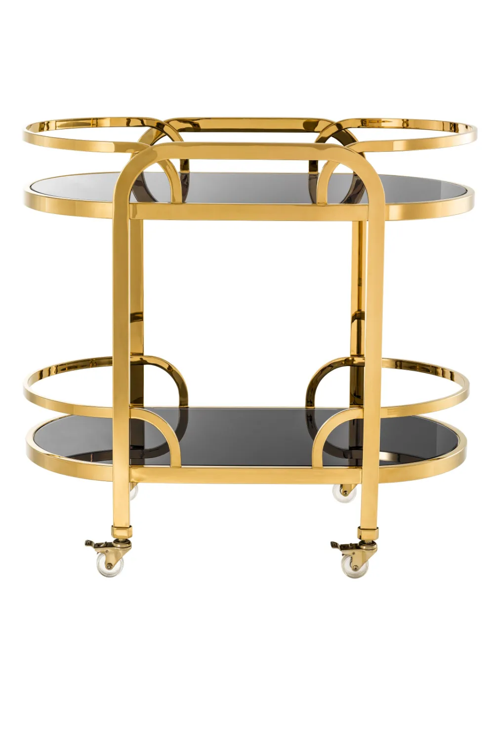 Black Glass Gold Bar Cart | Eichholtz Oakhurst
