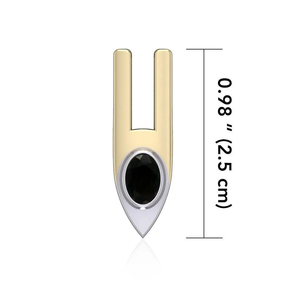 Black Magic Contemporary Silver & Gold Pendant MPD840