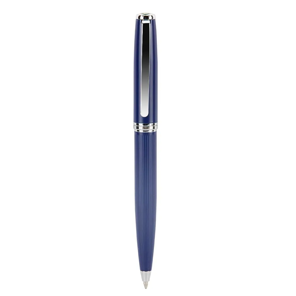 Blue color Ballpoint pen with chrome accents