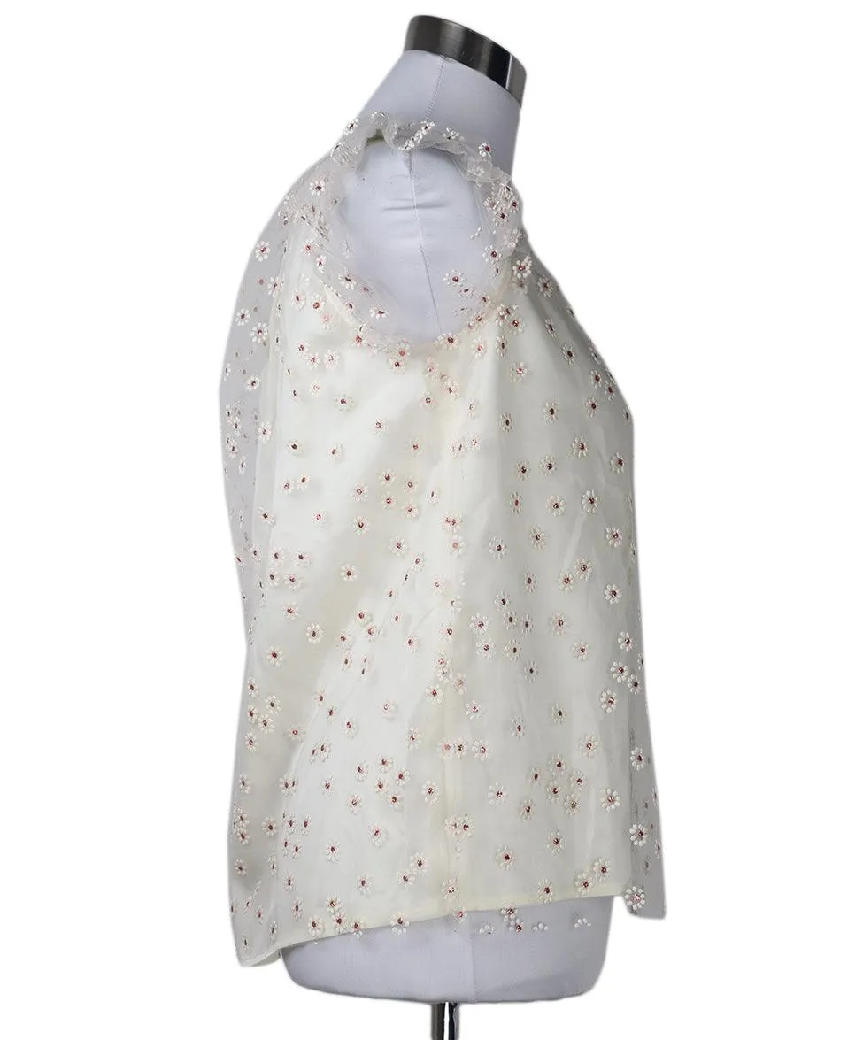 Bonpoint Ivory & Rose Gold Floral Glitter Top sz 0