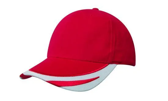BRUSHED HEAVY COTTON CAP WITH PEAK TRIM EMBROIDERED