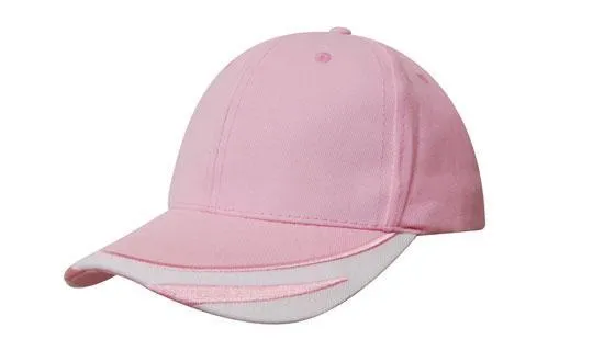 BRUSHED HEAVY COTTON CAP WITH PEAK TRIM EMBROIDERED