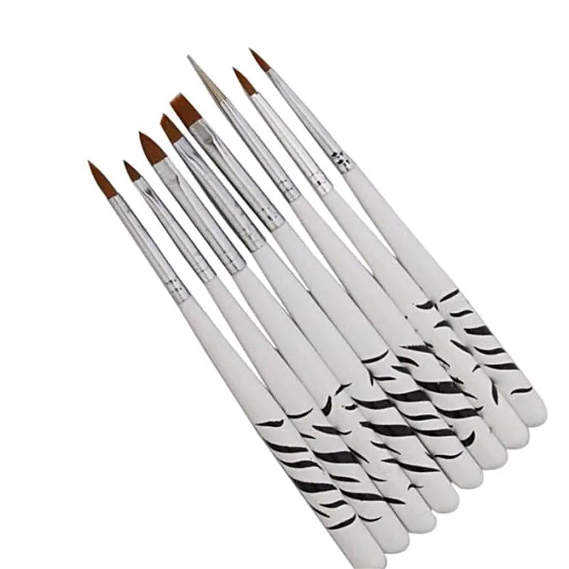 Brushes Nail Art Designs Set 8pcs - Zebra Short Handle
