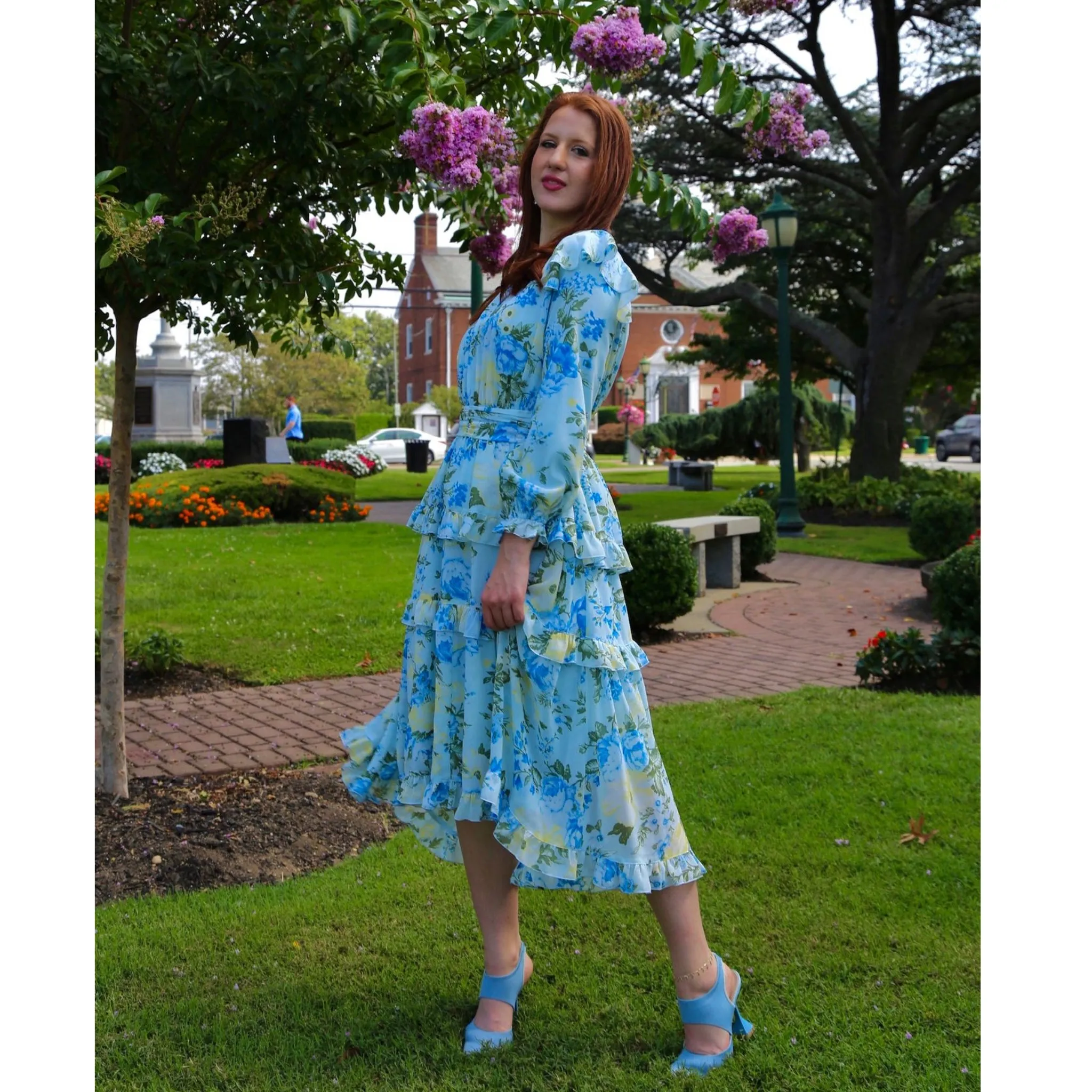 Chiffon Floral Evening Dress