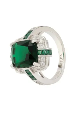 Clarence Silver Ring Emerald