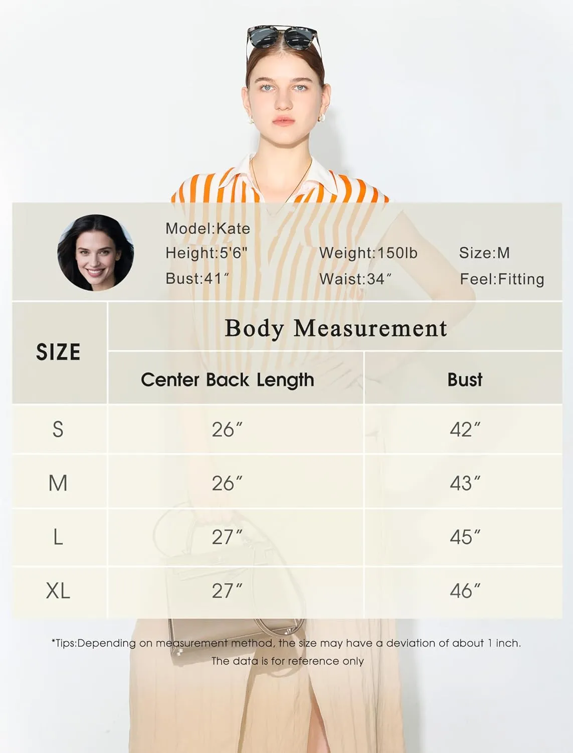 COLD POSH 100% Pure Mulberry Silk Blouse for Women Orange-White Striped Button Down Sleeveless Shirt for Work Casual