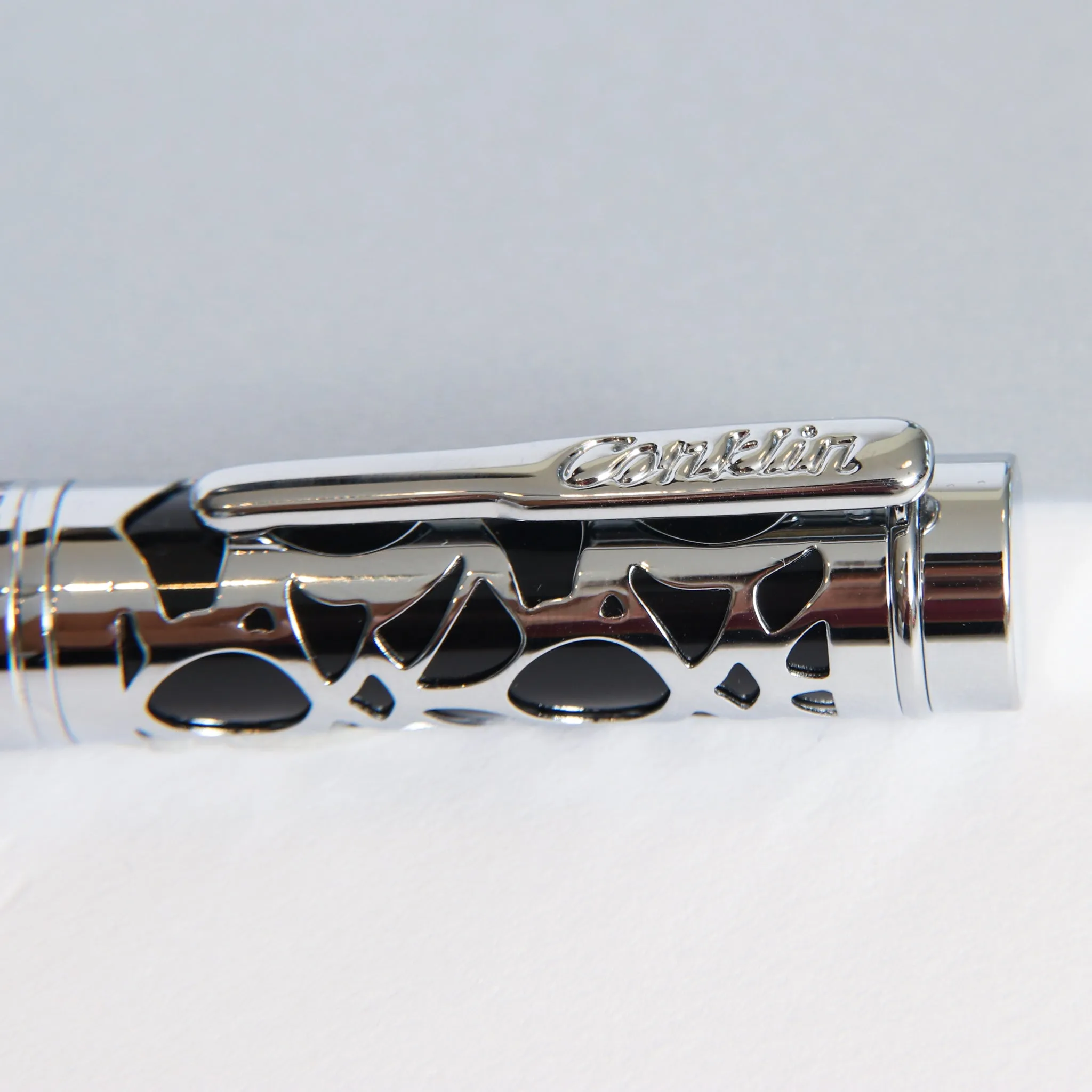 Conklin Endura Deco Crest Black & Chrome Rollerball Pen