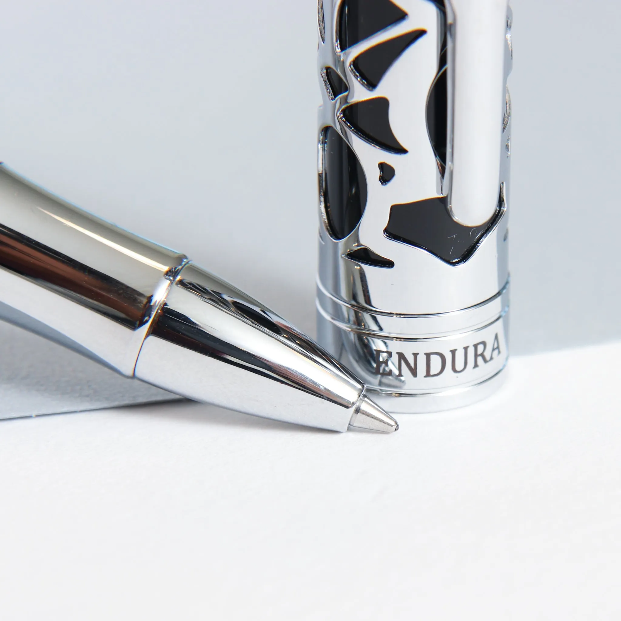 Conklin Endura Deco Crest Black & Chrome Rollerball Pen