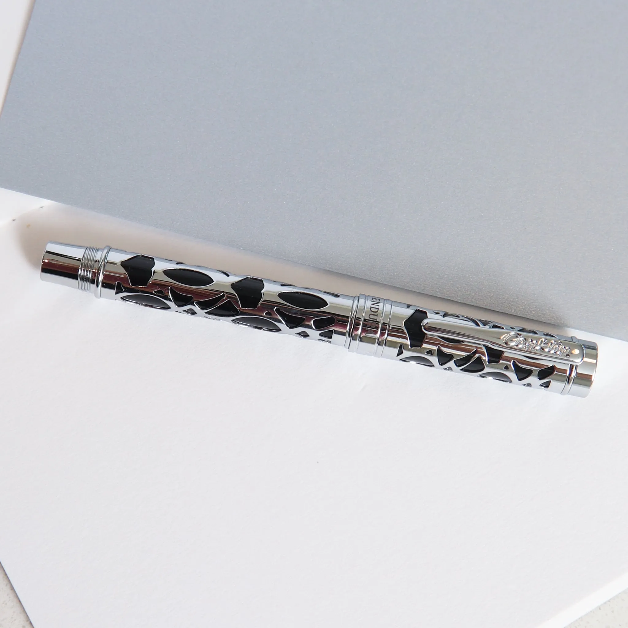 Conklin Endura Deco Crest Black & Chrome Rollerball Pen