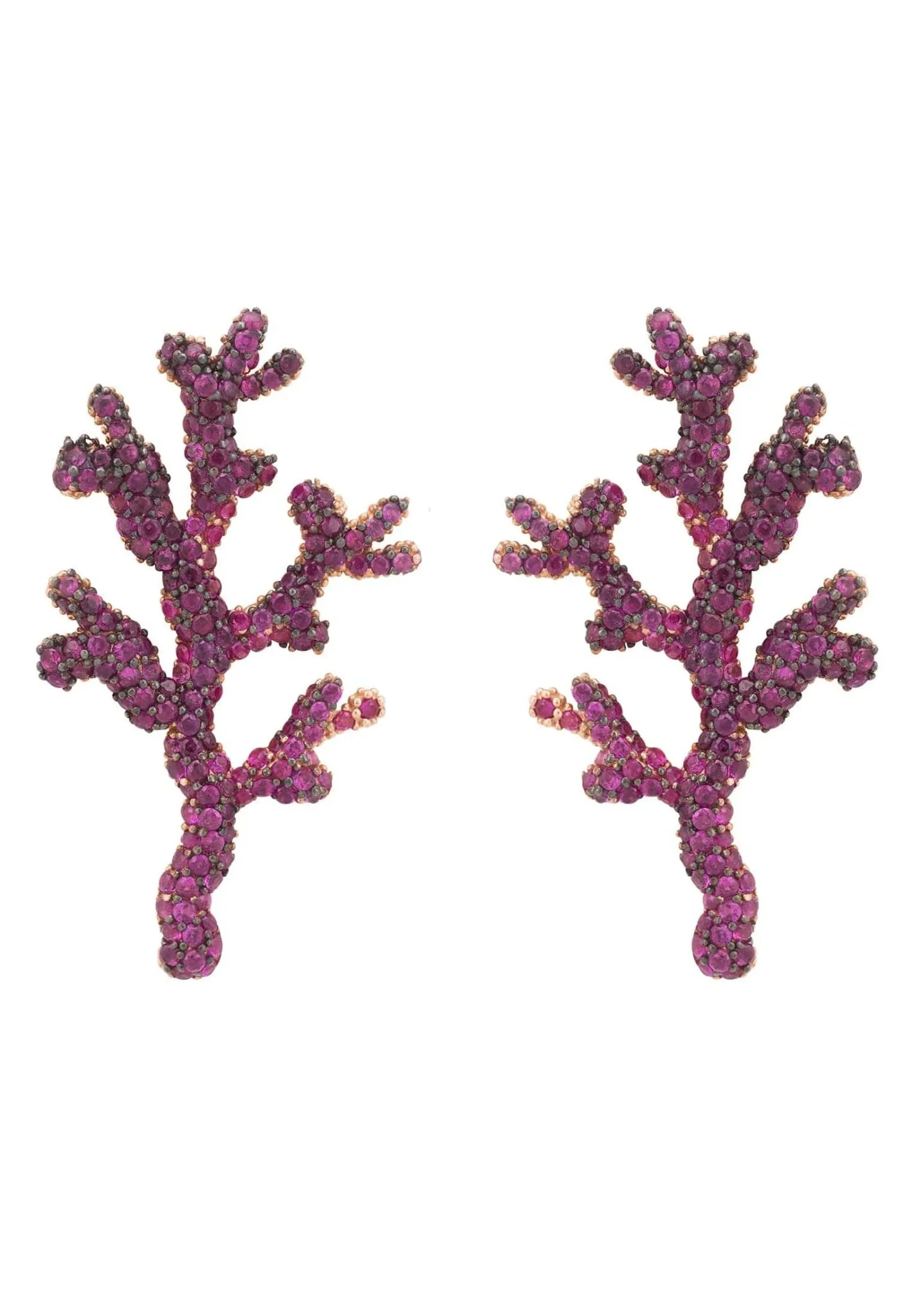 Coral Reef Earrings Hot Pink Cz