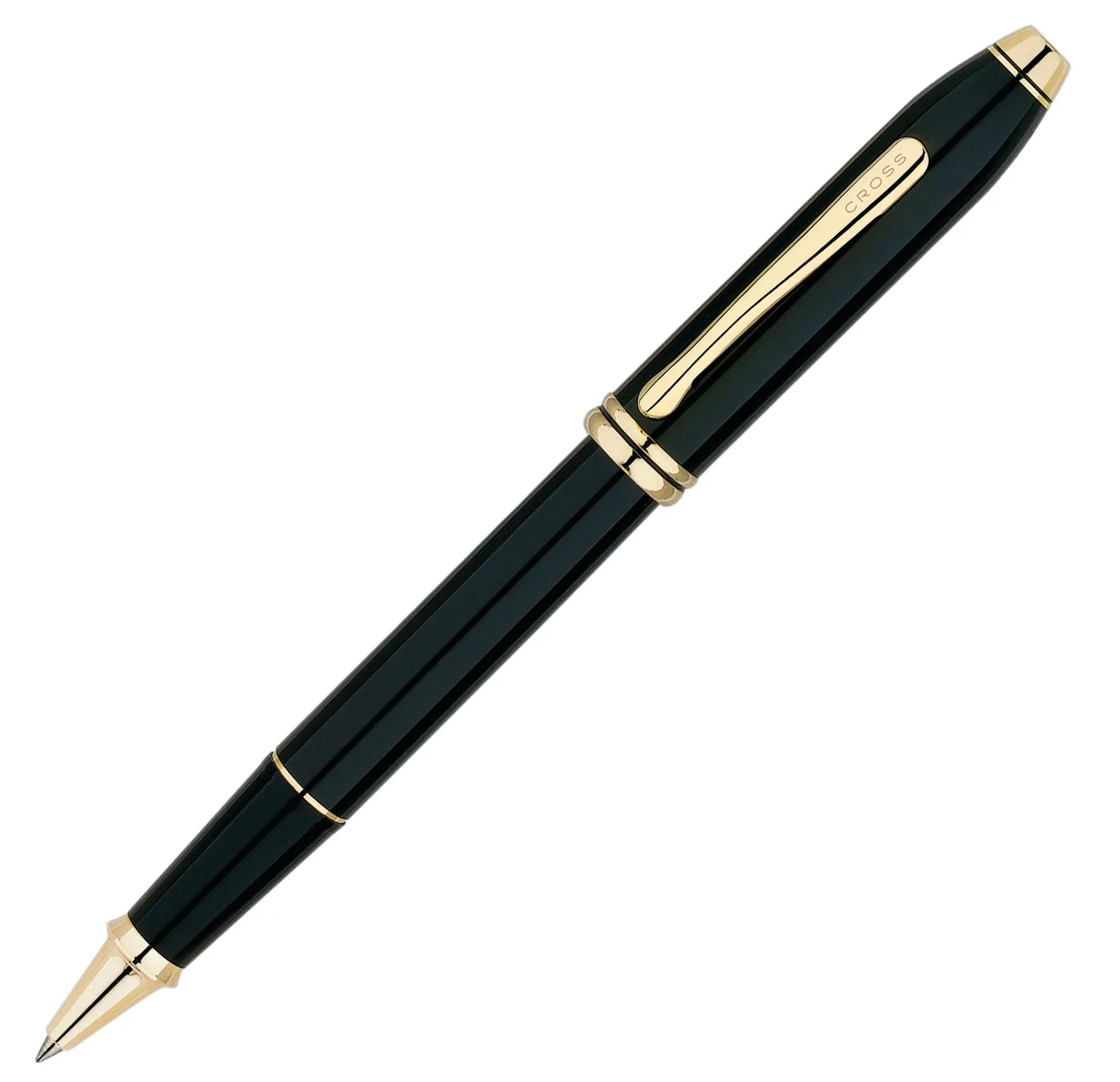 Cross Townsend Black Lacquer Gold Trim - Rollerball